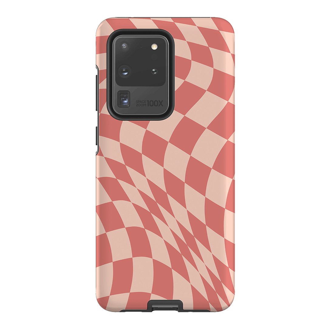 Wavy Check Blush on Blush Matte Case Matte Phone Cases Samsung Galaxy S20 Ultra / Armoured by The Dairy - The Dairy