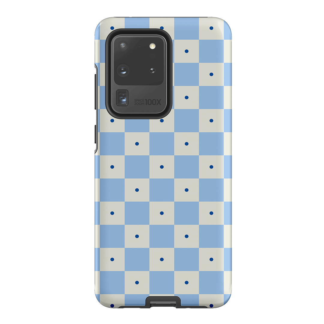 Checkers Blue Matte Case Matte Phone Cases Samsung Galaxy S20 Ultra / Armoured by The Dairy - The Dairy