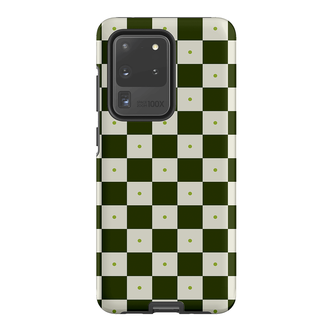 Checkers Green Matte Case Matte Phone Cases Samsung Galaxy S20 Ultra / Armoured by The Dairy - The Dairy