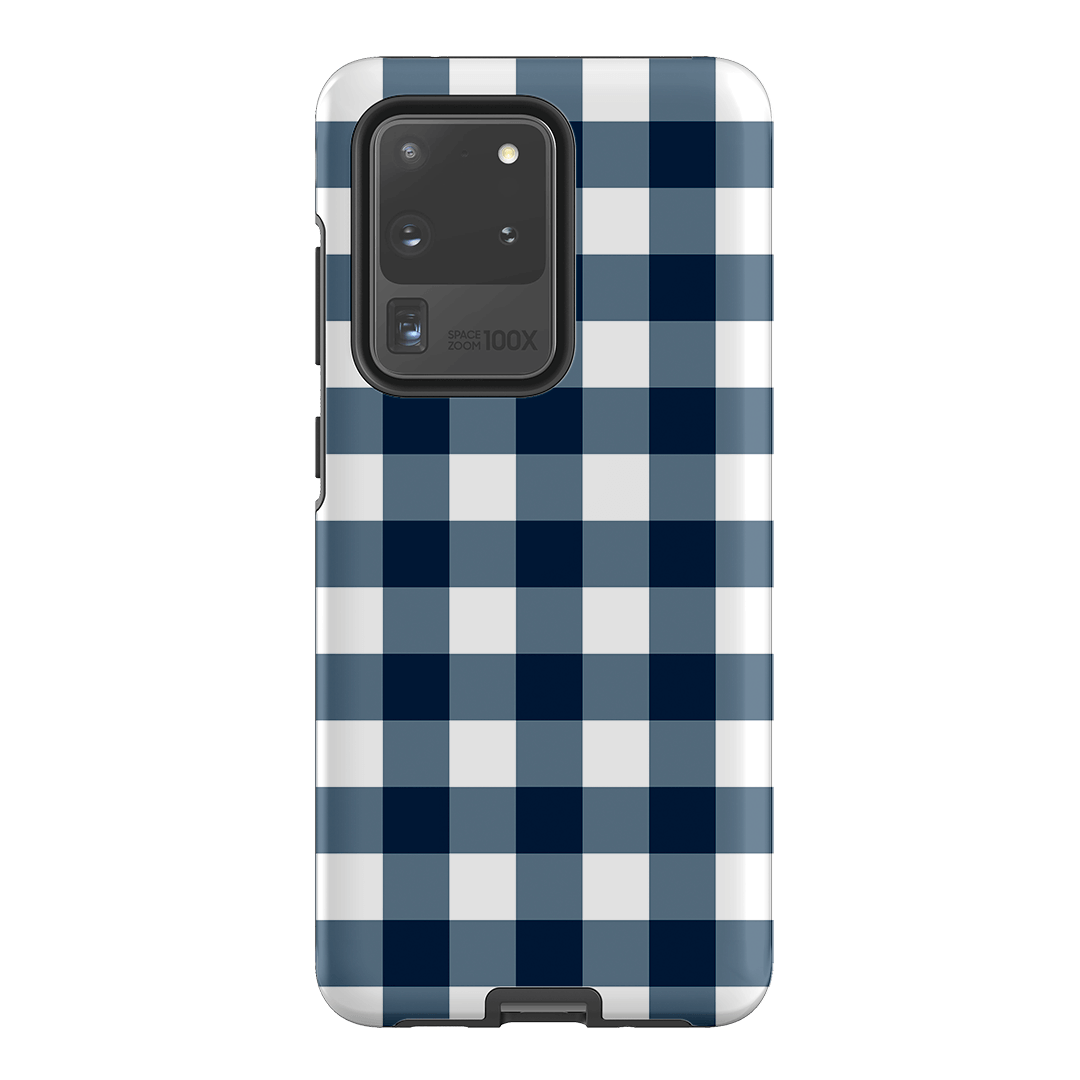Gingham in Indigo Matte Case Matte Phone Cases Samsung Galaxy S20 Ultra / Armoured by The Dairy - The Dairy