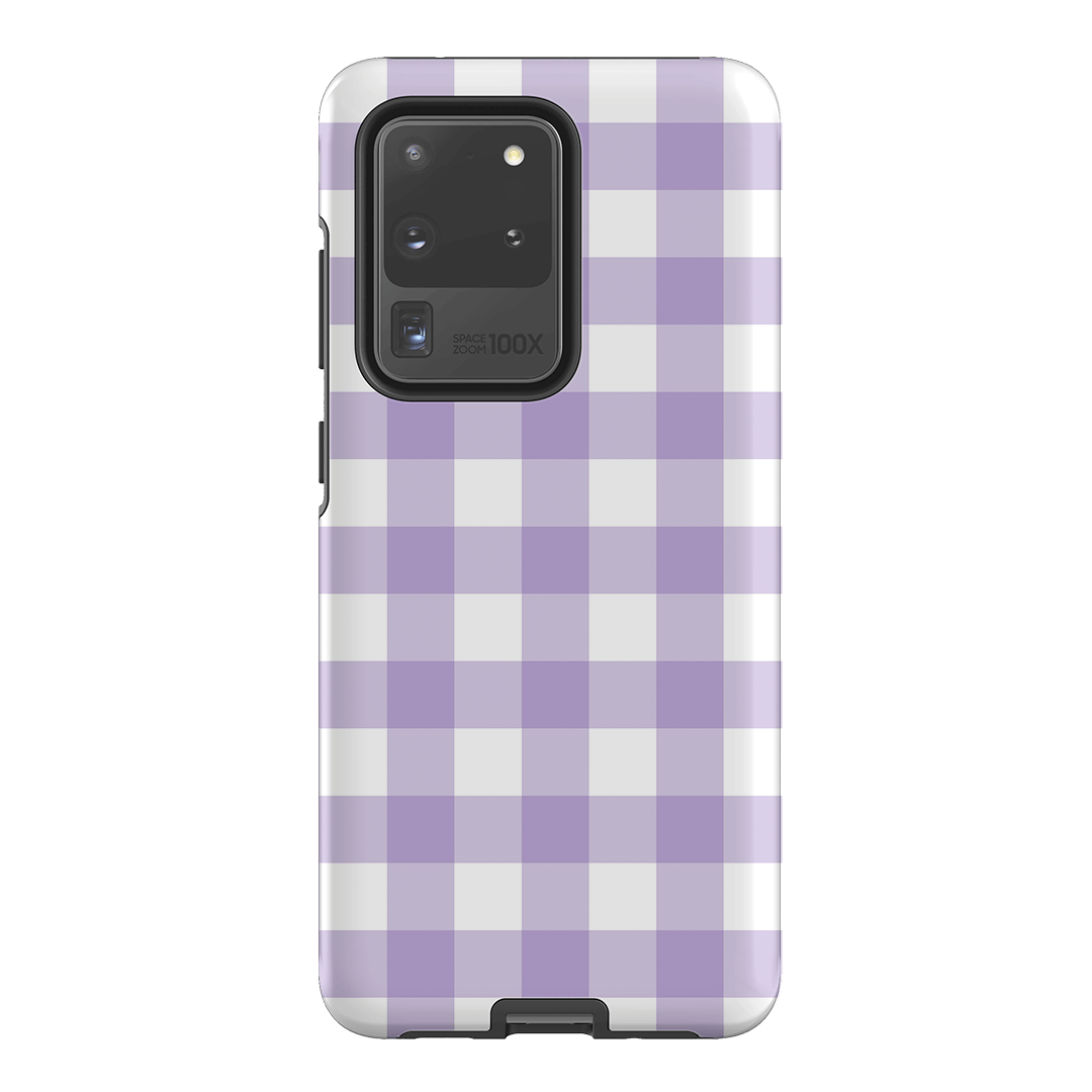 Gingham in Lilac Matte Case Matte Phone Cases Samsung Galaxy S20 Ultra / Armoured by The Dairy - The Dairy