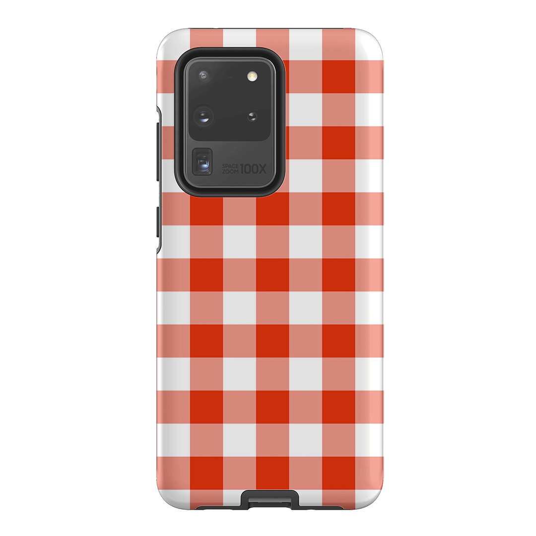 Gingham in Scarlet Matte Case Matte Phone Cases Samsung Galaxy S20 Ultra / Armoured by The Dairy - The Dairy