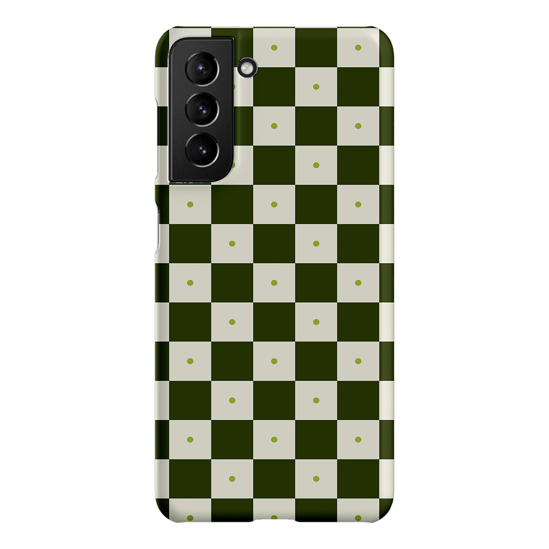 Checkers Green Matte Case Matte Phone Cases Samsung Galaxy S21 / Snap by The Dairy - The Dairy
