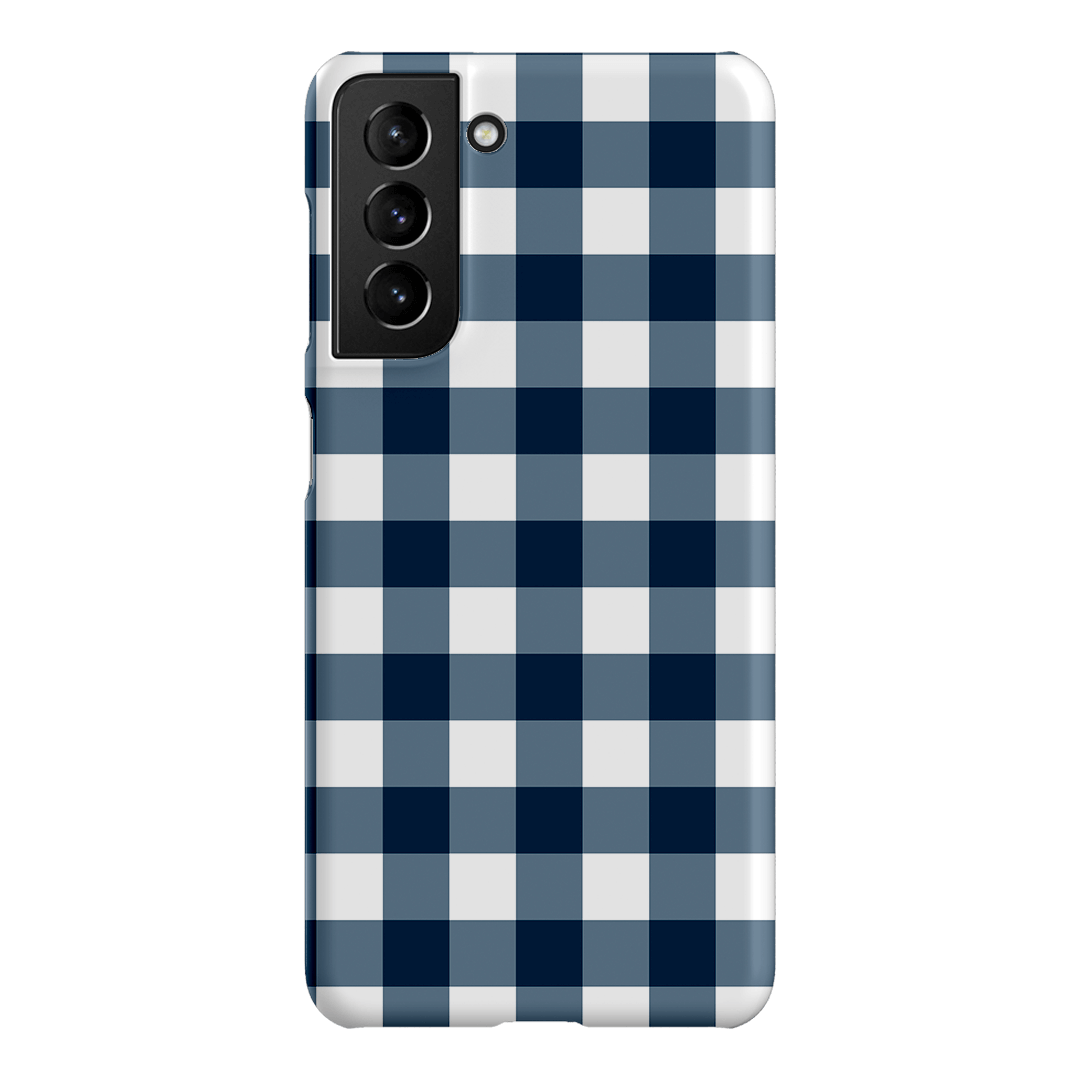 Gingham in Indigo Matte Case Matte Phone Cases Samsung Galaxy S21 / Snap by The Dairy - The Dairy