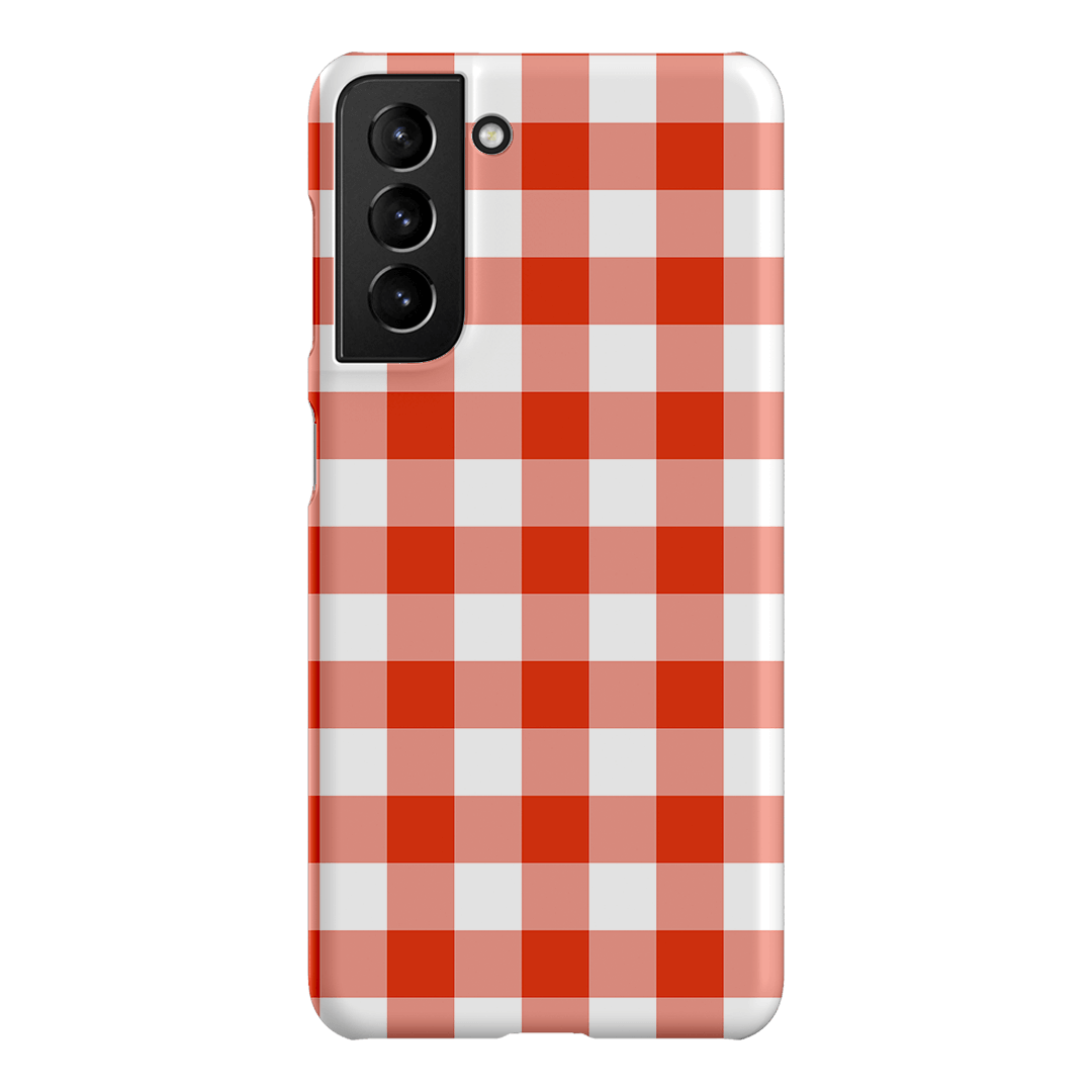Gingham in Scarlet Matte Case Matte Phone Cases Samsung Galaxy S21 / Snap by The Dairy - The Dairy