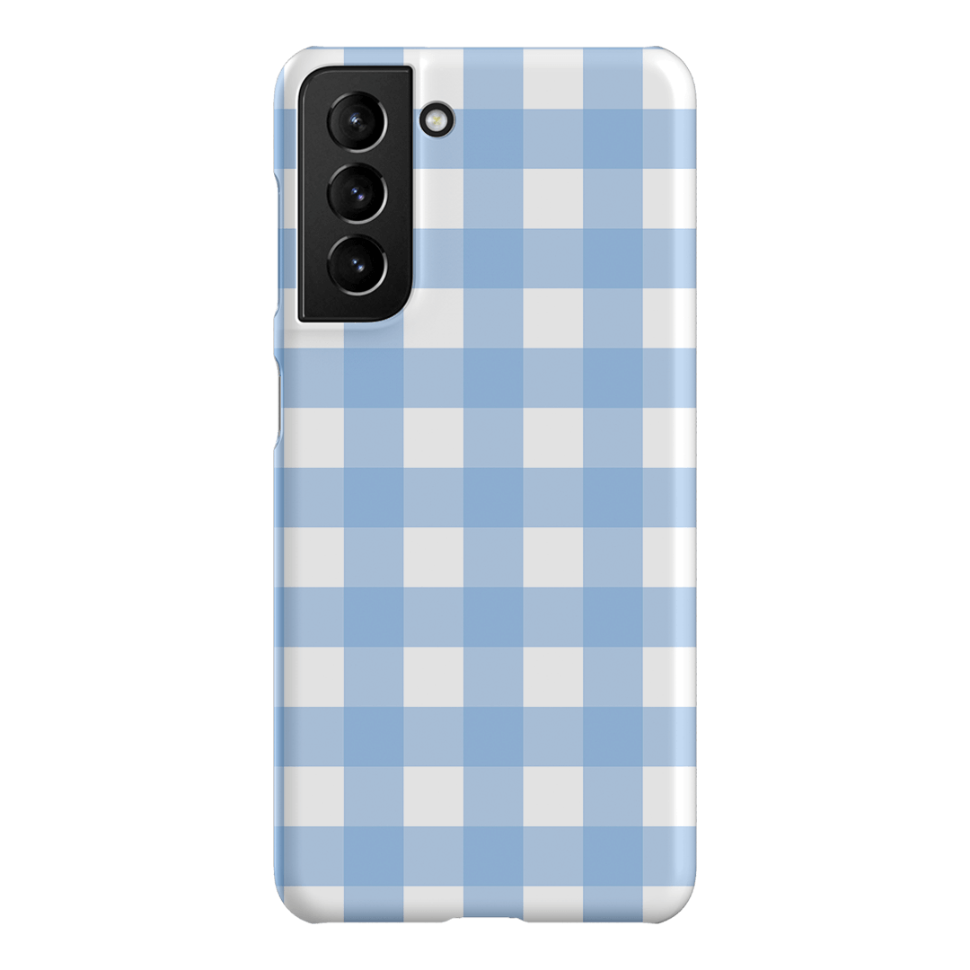 Gingham in Sky Matte Case Matte Phone Cases Samsung Galaxy S21 / Snap by The Dairy - The Dairy