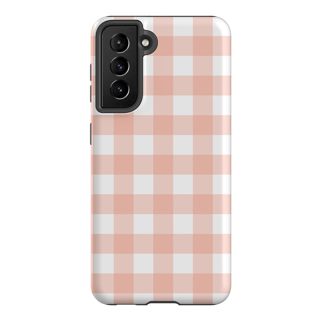 Gingham in Blush Matte Case Matte Phone Cases Samsung Galaxy S21 / Armoured by The Dairy - The Dairy