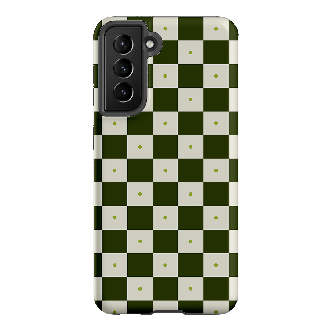 Checkers Green Matte Case Matte Phone Cases Samsung Galaxy S21 / Armoured by The Dairy - The Dairy