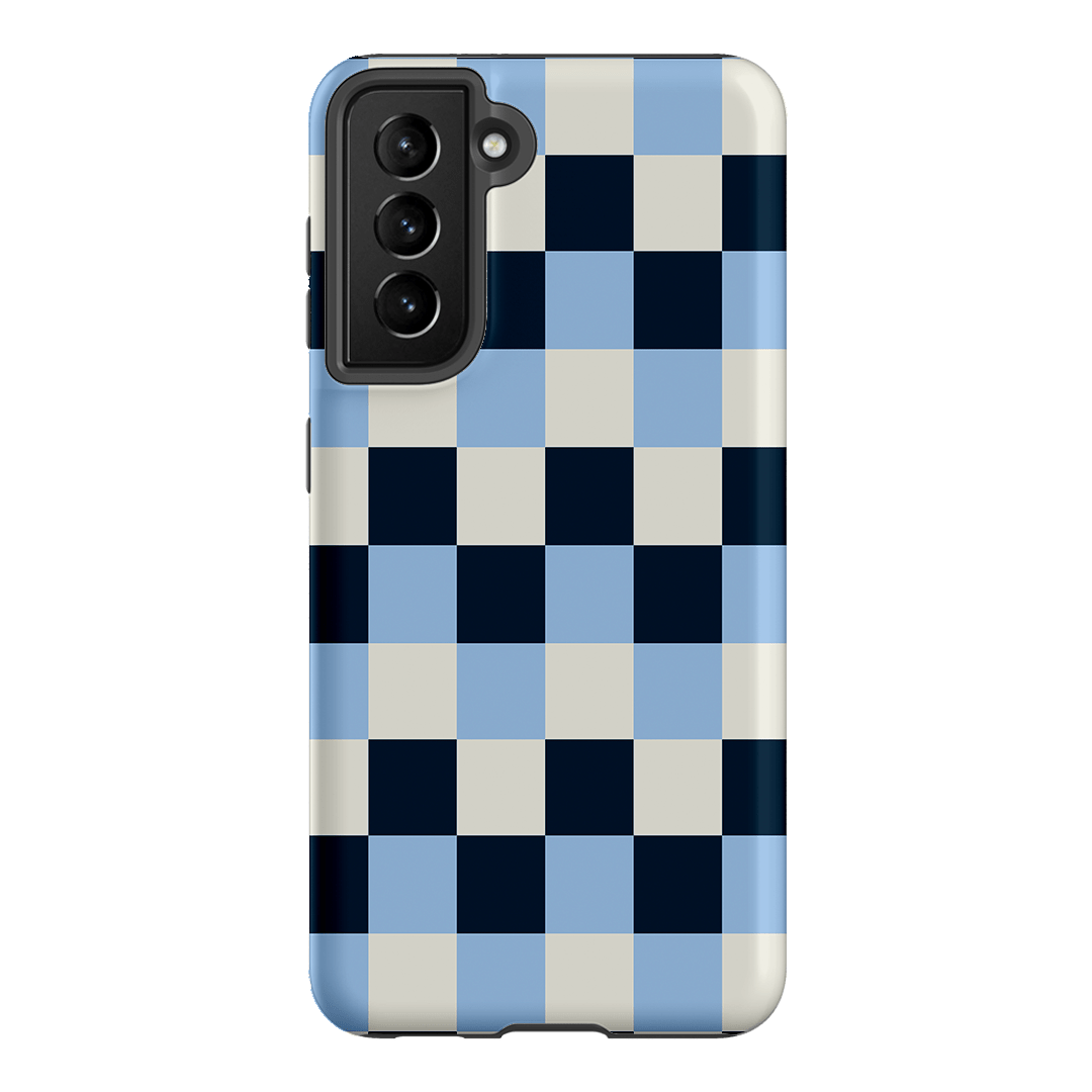 Checks in Blue Matte Case Matte Phone Cases Samsung Galaxy S21 / Armoured by The Dairy - The Dairy