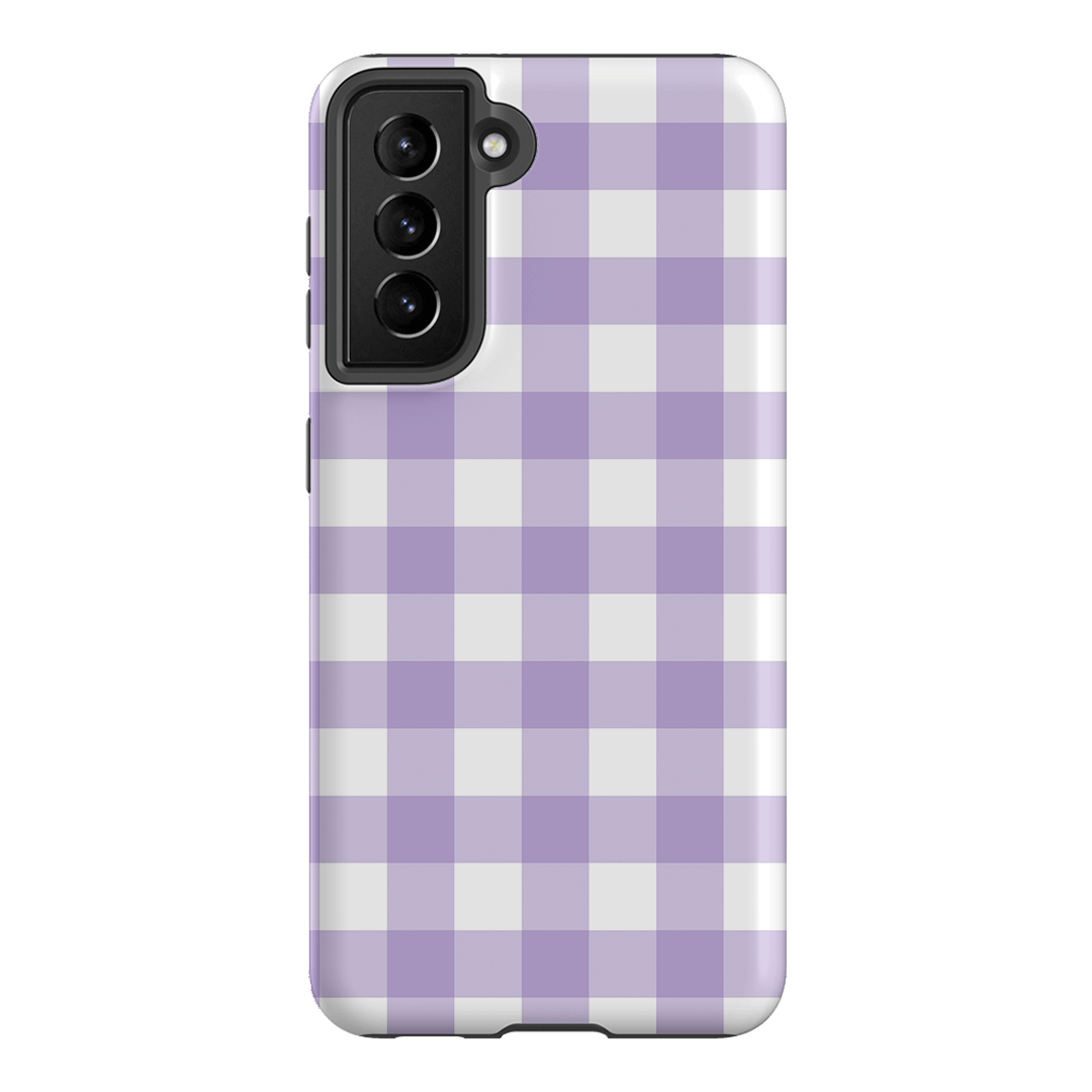Gingham in Lilac Matte Case Matte Phone Cases Samsung Galaxy S21 / Armoured by The Dairy - The Dairy