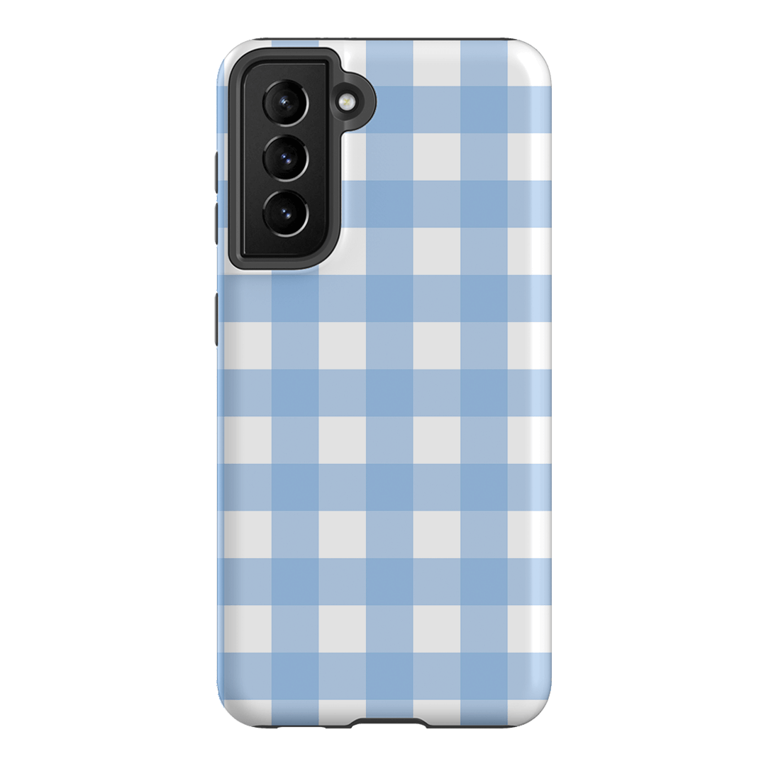 Gingham in Sky Matte Case Matte Phone Cases Samsung Galaxy S21 / Armoured by The Dairy - The Dairy