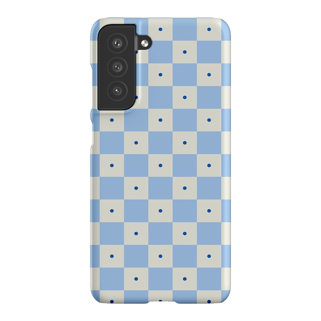 Checkers Blue Matte Case Matte Phone Cases Samsung Galaxy S21 FE / Snap by The Dairy - The Dairy