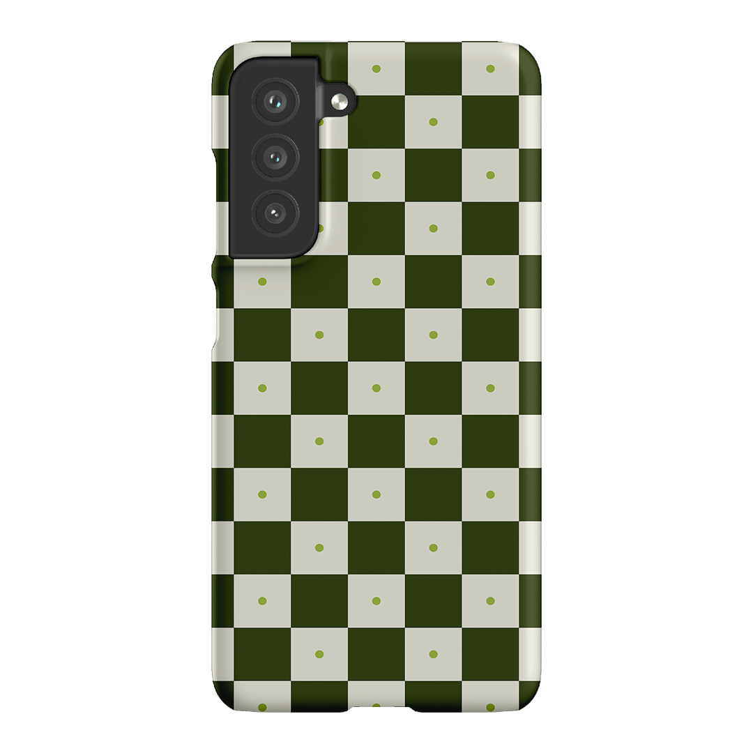 Checkers Green Matte Case Matte Phone Cases Samsung Galaxy S21 FE / Snap by The Dairy - The Dairy