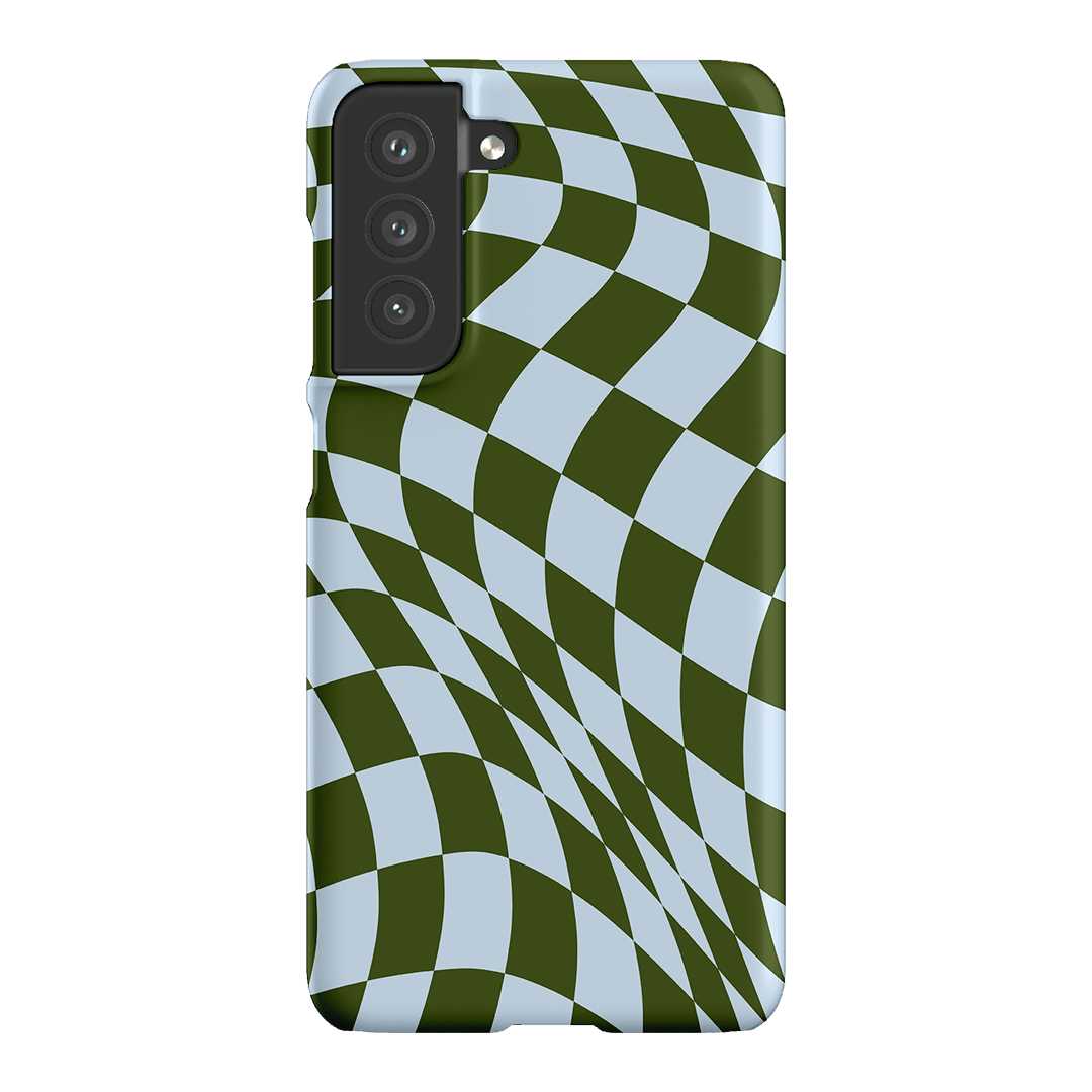 Wavy Check Forest on Sky Matte Case Matte Phone Cases Samsung Galaxy S21 FE / Snap by The Dairy - The Dairy