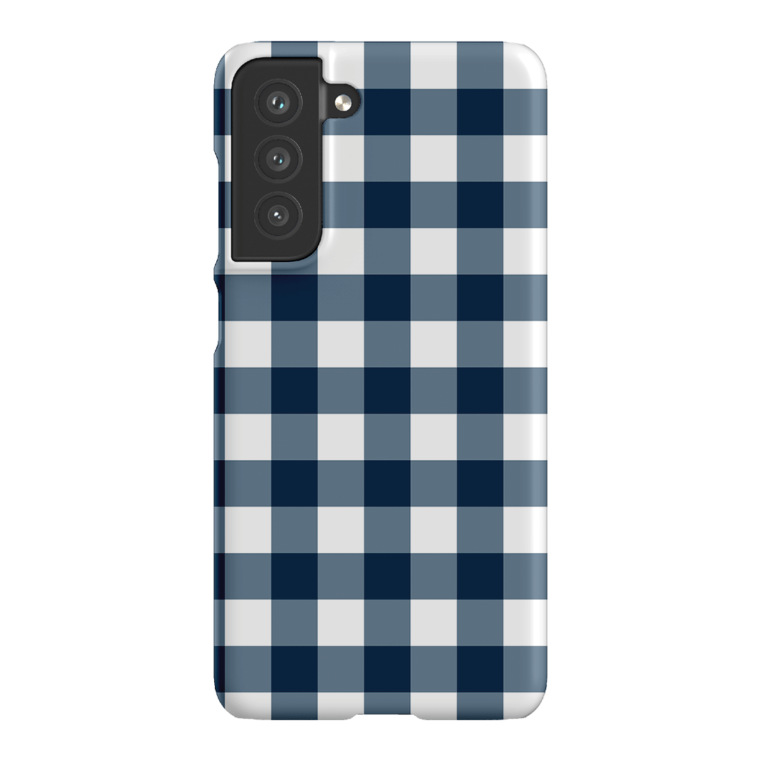 Gingham in Indigo Matte Case Matte Phone Cases Samsung Galaxy S21 FE / Snap by The Dairy - The Dairy