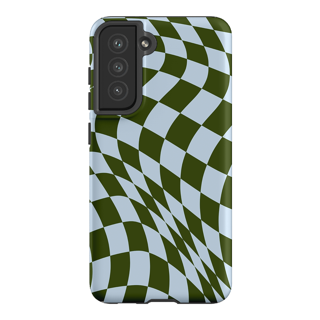 Wavy Check Forest on Sky Matte Case Matte Phone Cases Samsung Galaxy S21 FE / Armoured by The Dairy - The Dairy