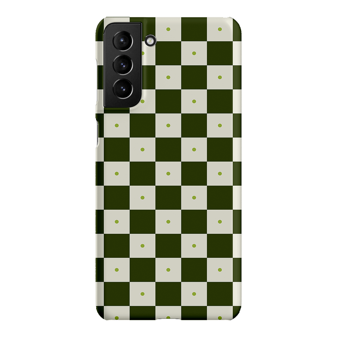 Checkers Green Matte Case Matte Phone Cases Samsung Galaxy S21 Plus / Snap by The Dairy - The Dairy