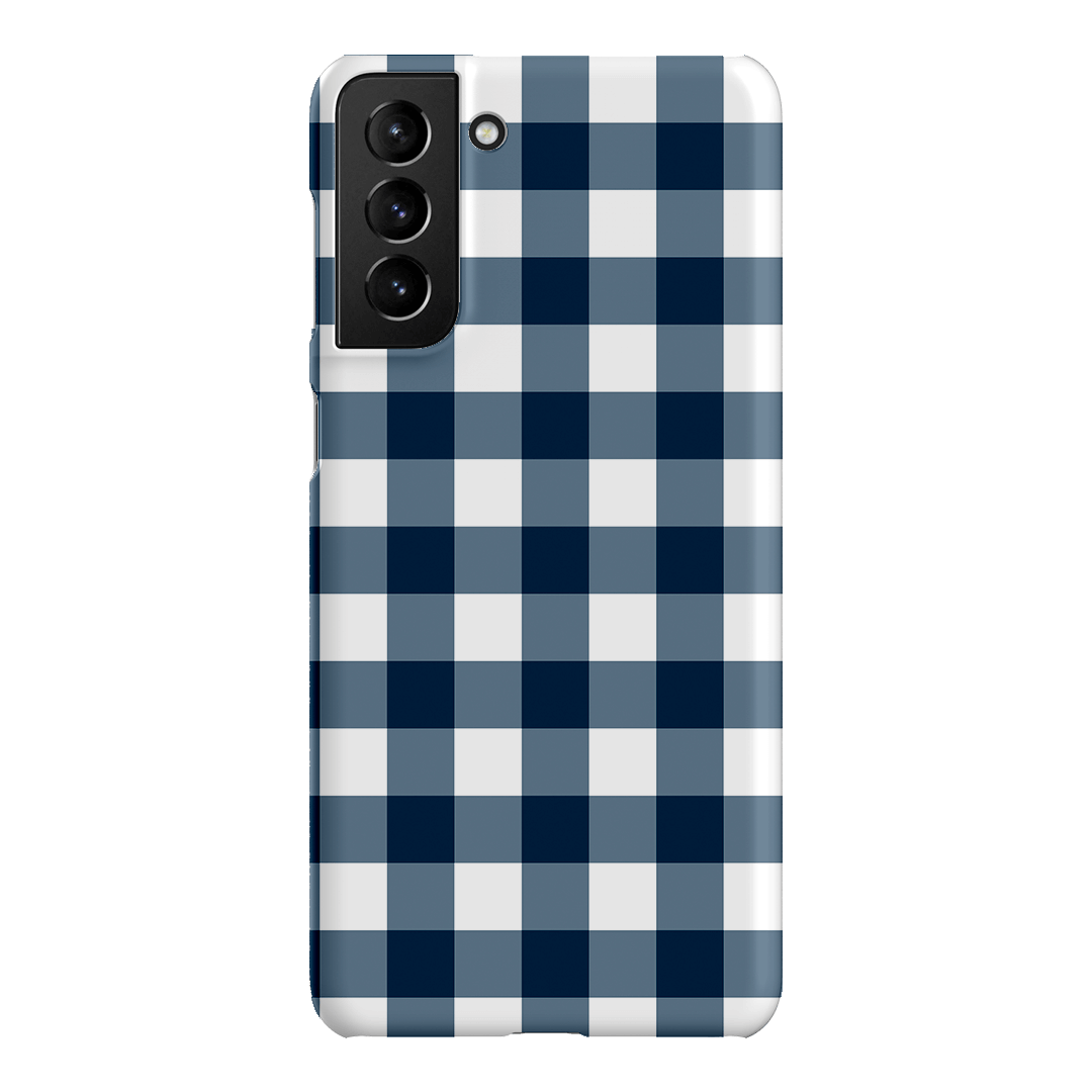 Gingham in Indigo Matte Case Matte Phone Cases Samsung Galaxy S21 Plus / Snap by The Dairy - The Dairy