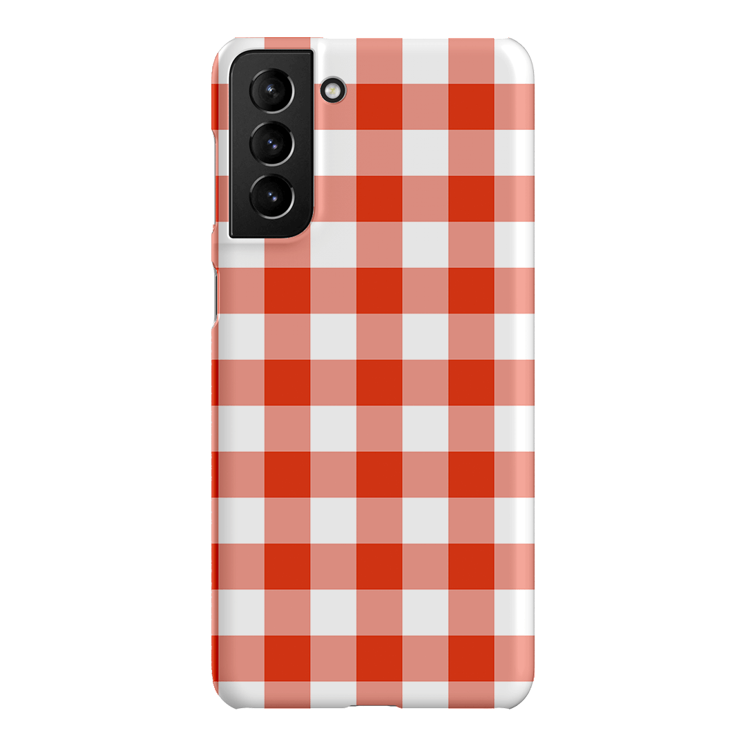 Gingham in Scarlet Matte Case Matte Phone Cases Samsung Galaxy S21 Plus / Snap by The Dairy - The Dairy