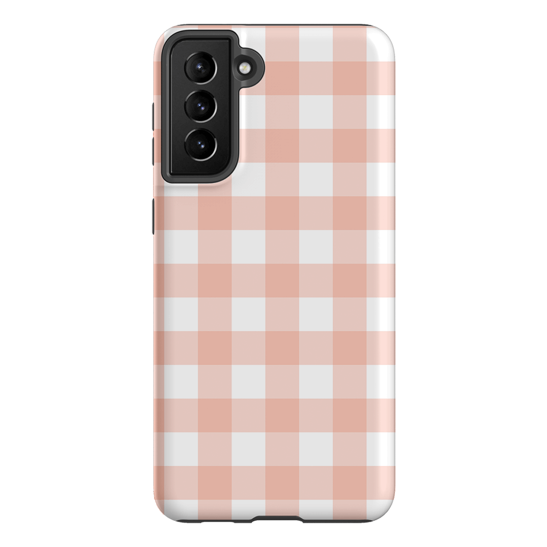 Gingham in Blush Matte Case Matte Phone Cases Samsung Galaxy S21 Plus / Armoured by The Dairy - The Dairy