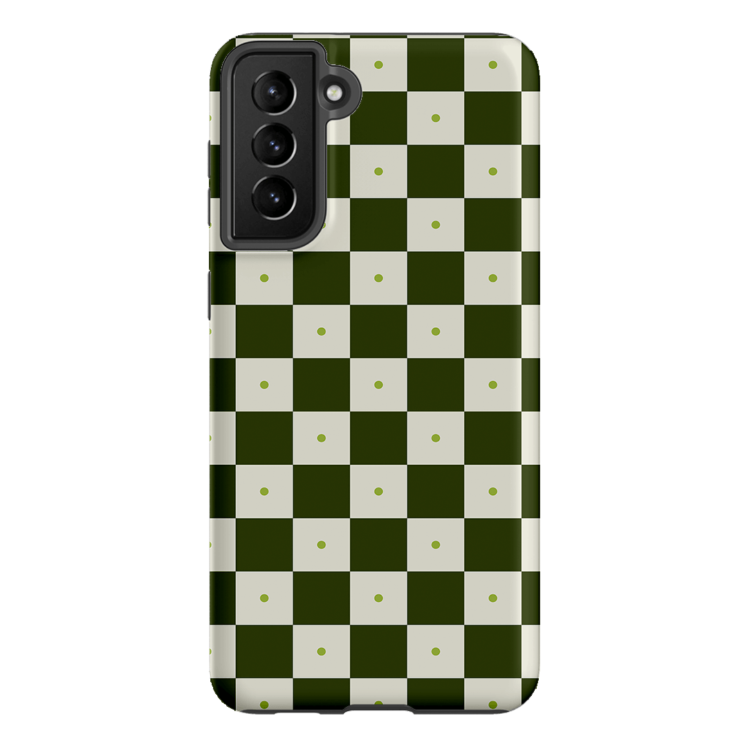 Checkers Green Matte Case Matte Phone Cases Samsung Galaxy S21 Plus / Armoured by The Dairy - The Dairy
