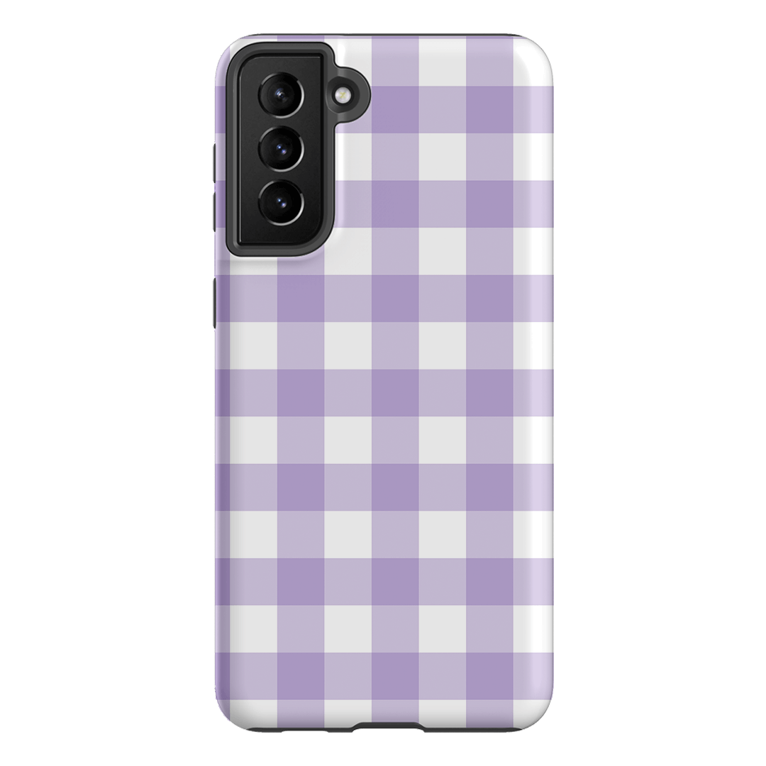 Gingham in Lilac Matte Case Matte Phone Cases Samsung Galaxy S21 Plus / Armoured by The Dairy - The Dairy