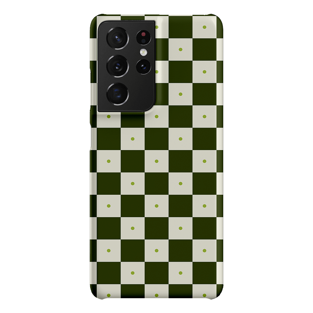 Checkers Green Matte Case Matte Phone Cases Samsung Galaxy S21 Ultra / Snap by The Dairy - The Dairy
