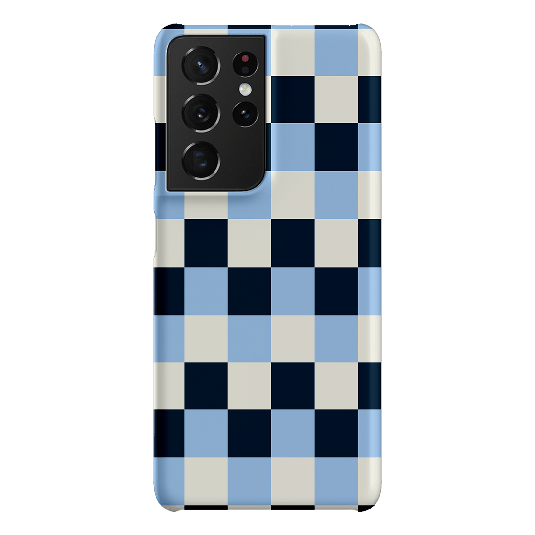 Checks in Blue Matte Case Matte Phone Cases Samsung Galaxy S21 Ultra / Snap by The Dairy - The Dairy