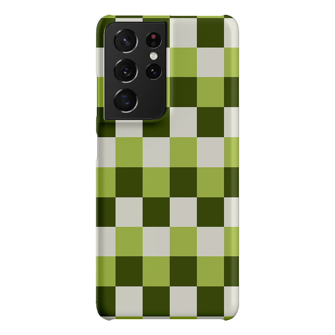 Checks in Green Matte Case Matte Phone Cases Samsung Galaxy S21 Ultra / Snap by The Dairy - The Dairy