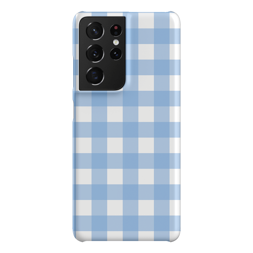 Gingham in Sky Matte Case Matte Phone Cases Samsung Galaxy S21 Ultra / Snap by The Dairy - The Dairy