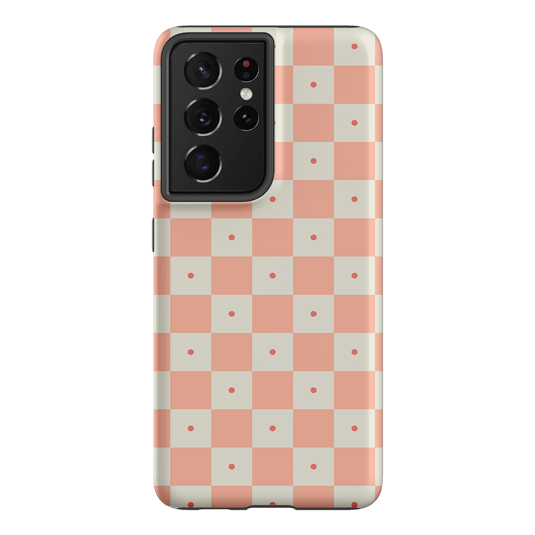 Checkers Blush Matte Case Matte Phone Cases Samsung Galaxy S21 Ultra / Armoured by The Dairy - The Dairy