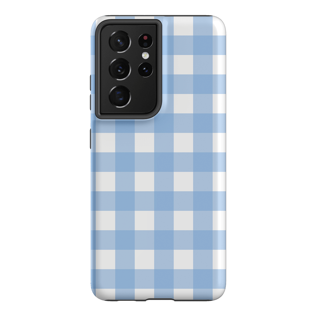 Gingham in Sky Matte Case Matte Phone Cases Samsung Galaxy S21 Ultra / Armoured by The Dairy - The Dairy