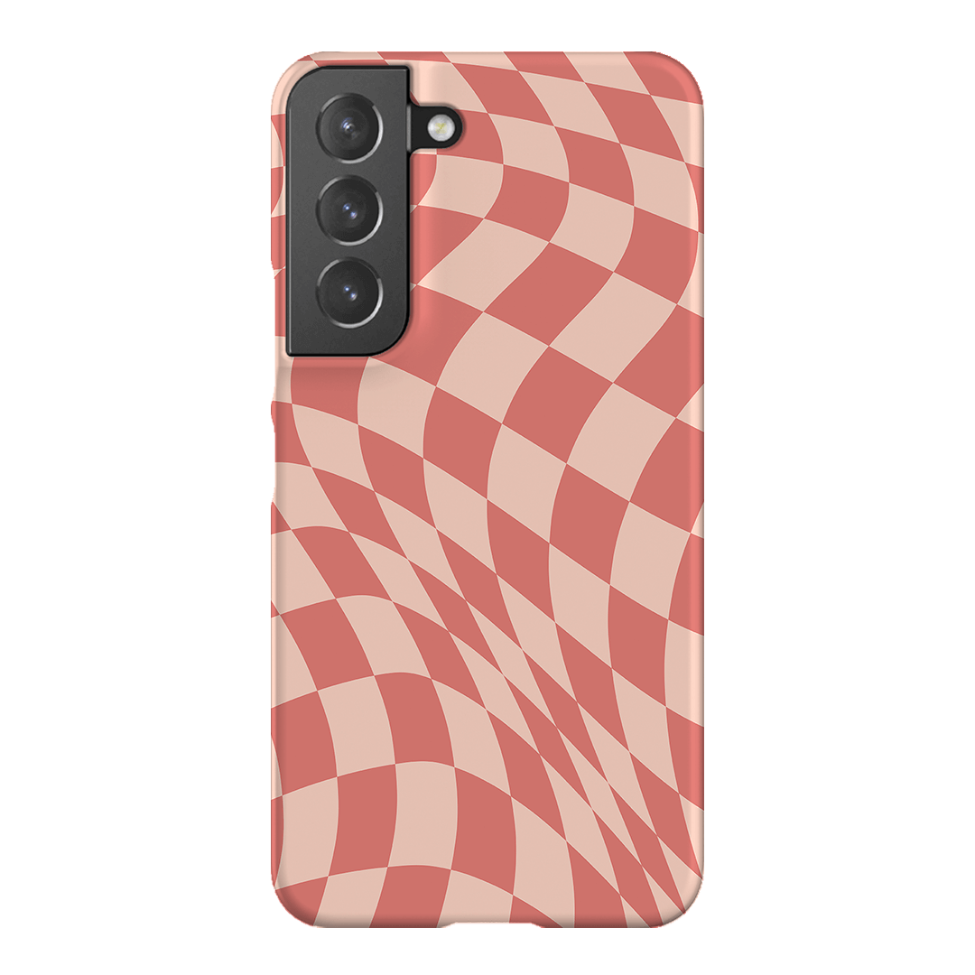 Wavy Check Blush on Blush Matte Case Matte Phone Cases Samsung Galaxy S22 / Snap by The Dairy - The Dairy