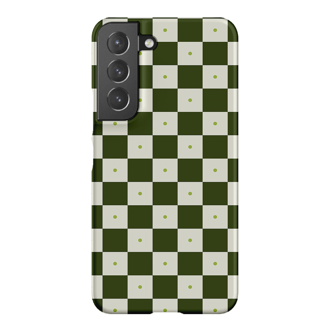 Checkers Green Matte Case Matte Phone Cases Samsung Galaxy S22 / Snap by The Dairy - The Dairy