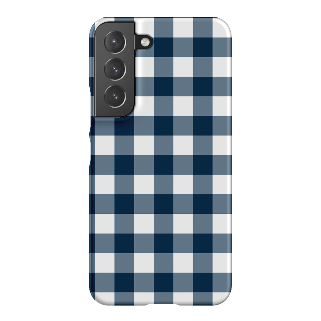 Gingham in Indigo Matte Case Matte Phone Cases Samsung Galaxy S22 / Snap by The Dairy - The Dairy