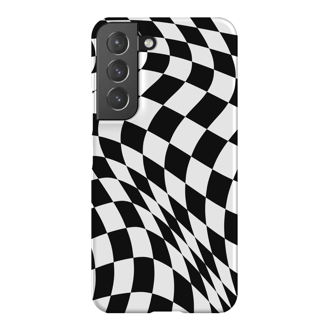 Wavy Check Noir Matte Case Matte Phone Cases Samsung Galaxy S22 / Snap by The Dairy - The Dairy
