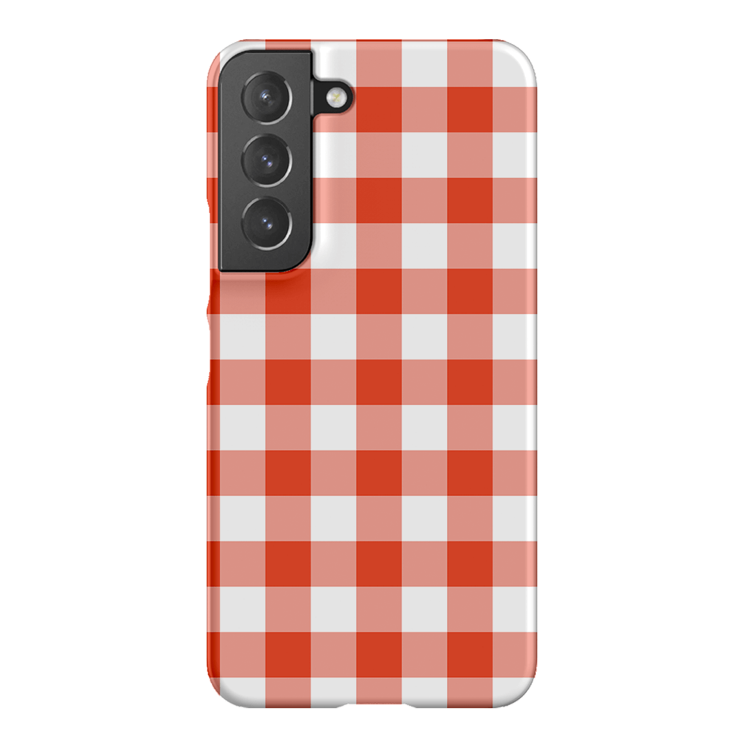 Gingham in Scarlet Matte Case Matte Phone Cases Samsung Galaxy S22 / Snap by The Dairy - The Dairy
