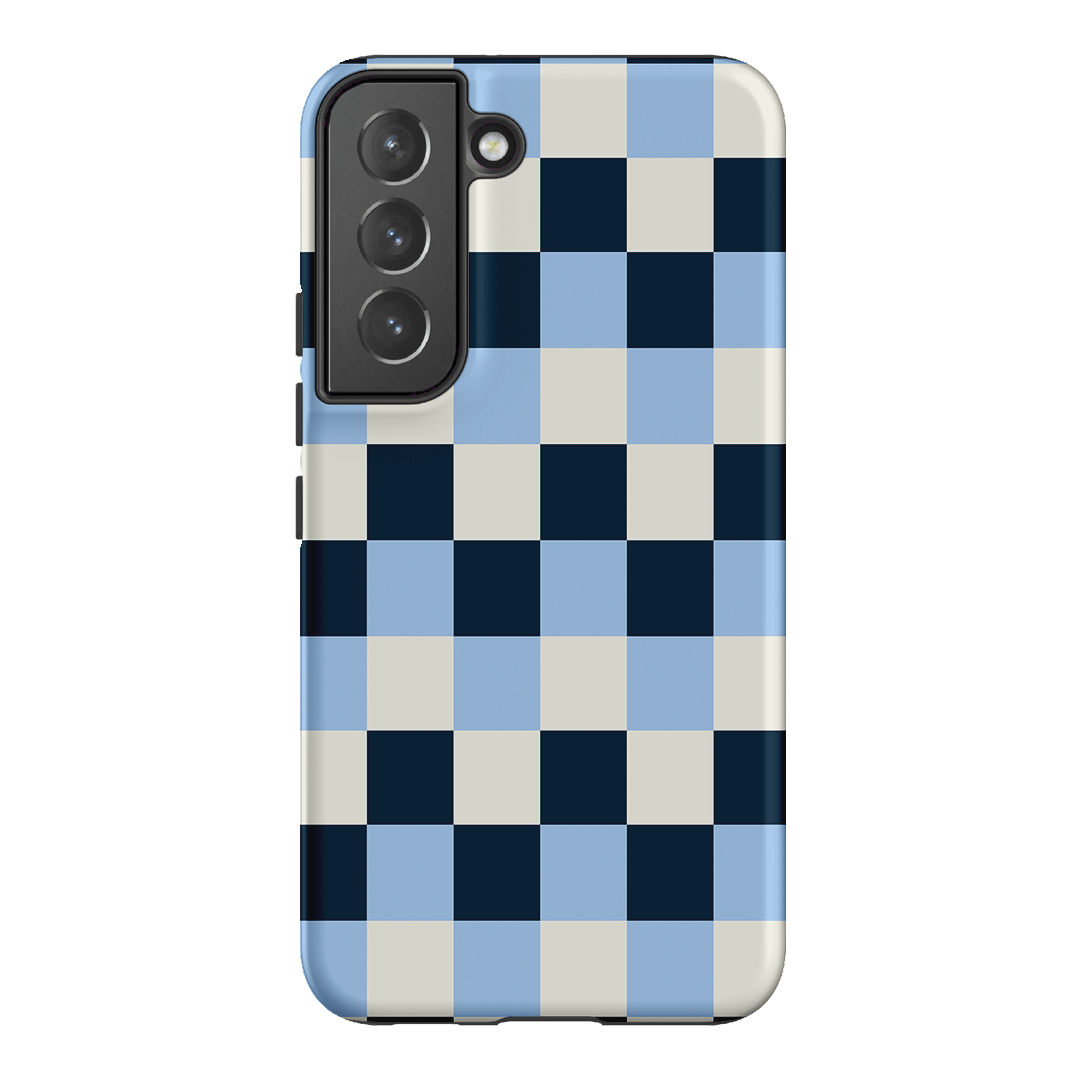 Checks in Blue Matte Case Matte Phone Cases Samsung Galaxy S22 / Armoured by The Dairy - The Dairy