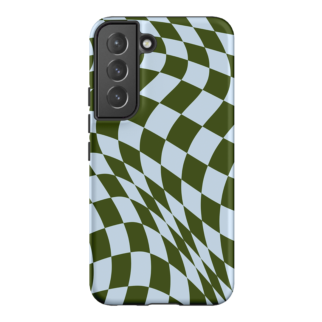 Wavy Check Forest on Sky Matte Case Matte Phone Cases Samsung Galaxy S22 / Armoured by The Dairy - The Dairy