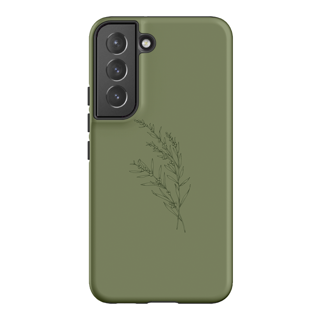 Khaki Wattle Printed Phone Cases Samsung Galaxy S22 / Armoured by Typoflora - The Dairy