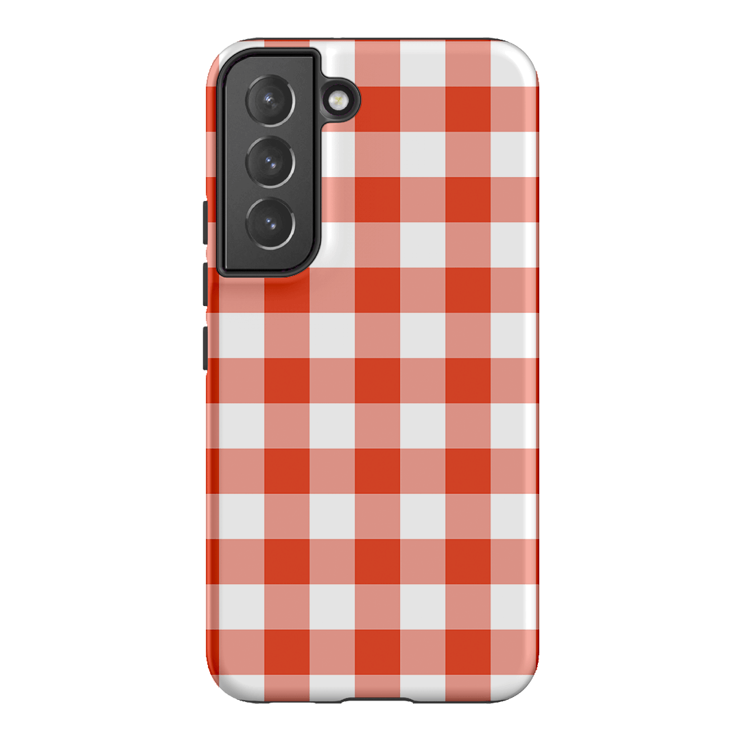 Gingham in Scarlet Matte Case Matte Phone Cases Samsung Galaxy S22 / Armoured by The Dairy - The Dairy