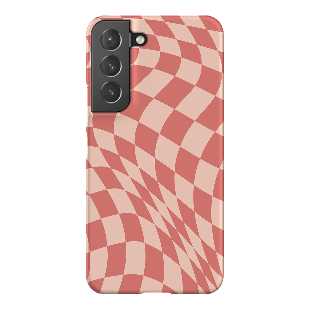 Wavy Check Blush on Blush Matte Case Matte Phone Cases Samsung Galaxy S21 FE / Snap by The Dairy - The Dairy