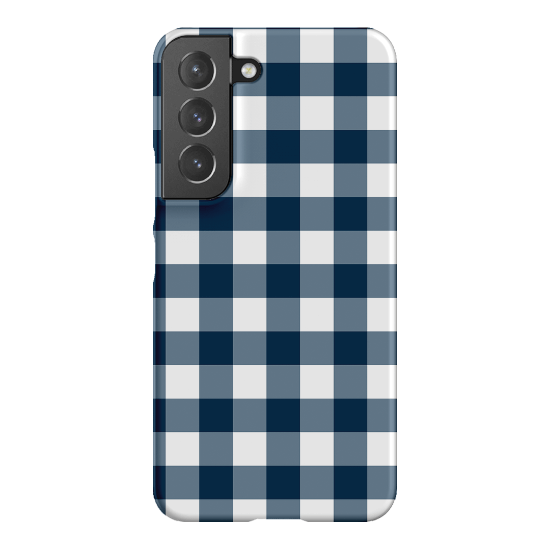 Gingham in Indigo Matte Case Matte Phone Cases Samsung Galaxy S22 Plus / Snap by The Dairy - The Dairy