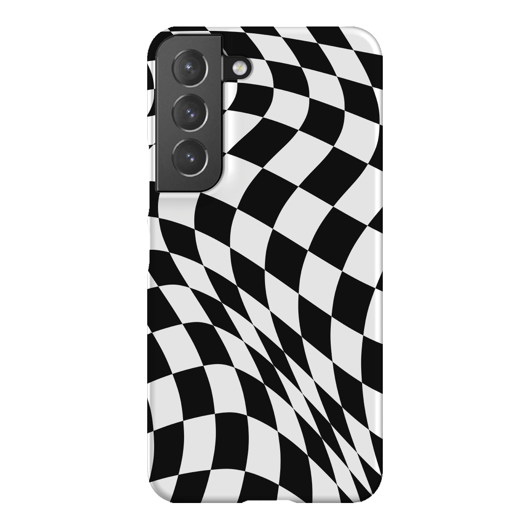 Wavy Check Noir Matte Case Matte Phone Cases Samsung Galaxy S22 Plus / Snap by The Dairy - The Dairy