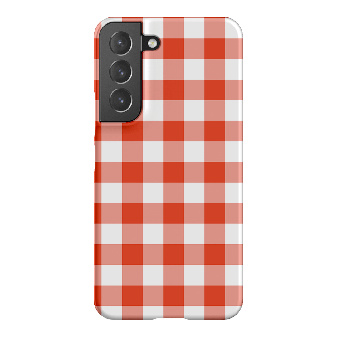 Gingham in Scarlet Matte Case Matte Phone Cases Samsung Galaxy S22 Plus / Snap by The Dairy - The Dairy