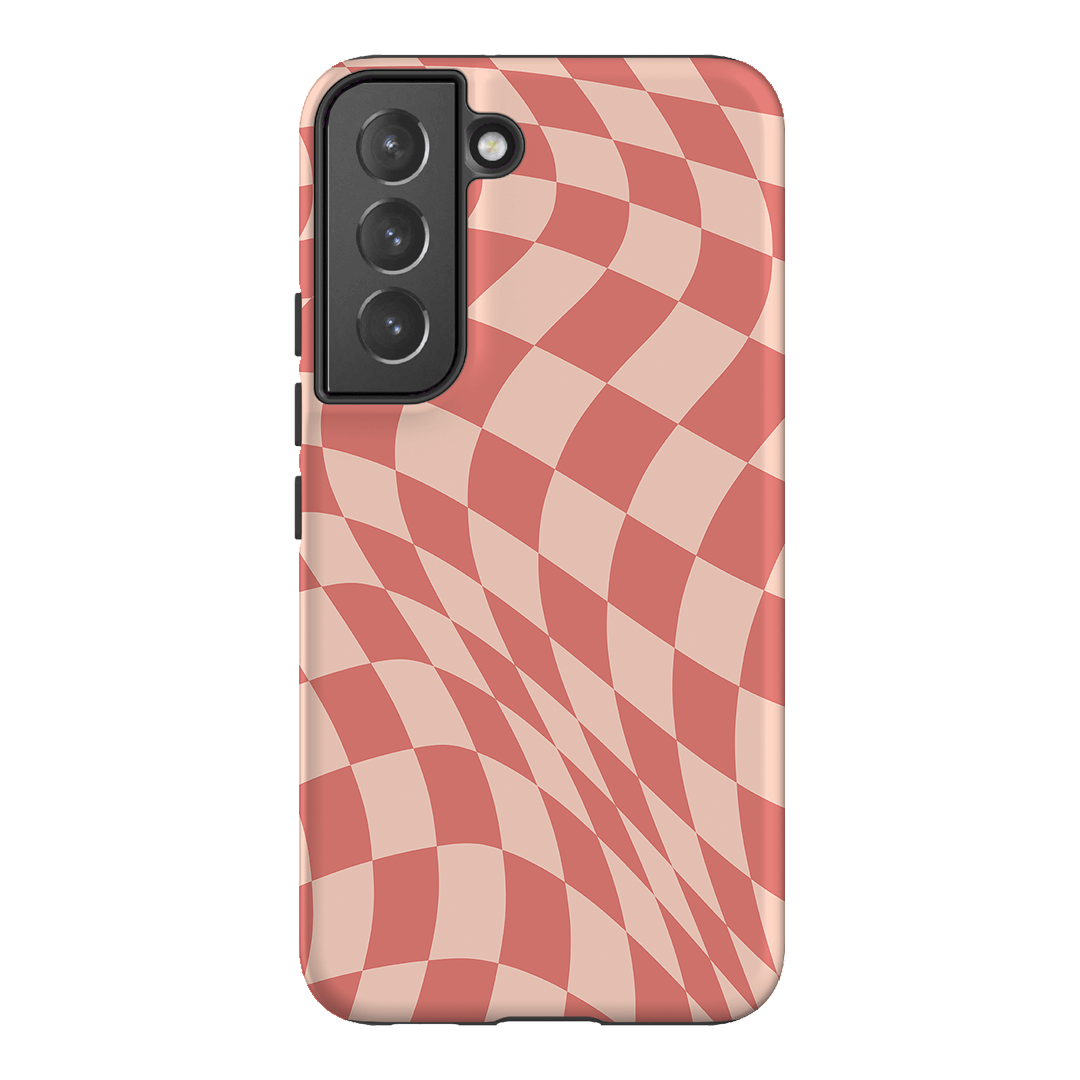 Wavy Check Blush on Blush Matte Case Matte Phone Cases Samsung Galaxy S22 / Armoured by The Dairy - The Dairy