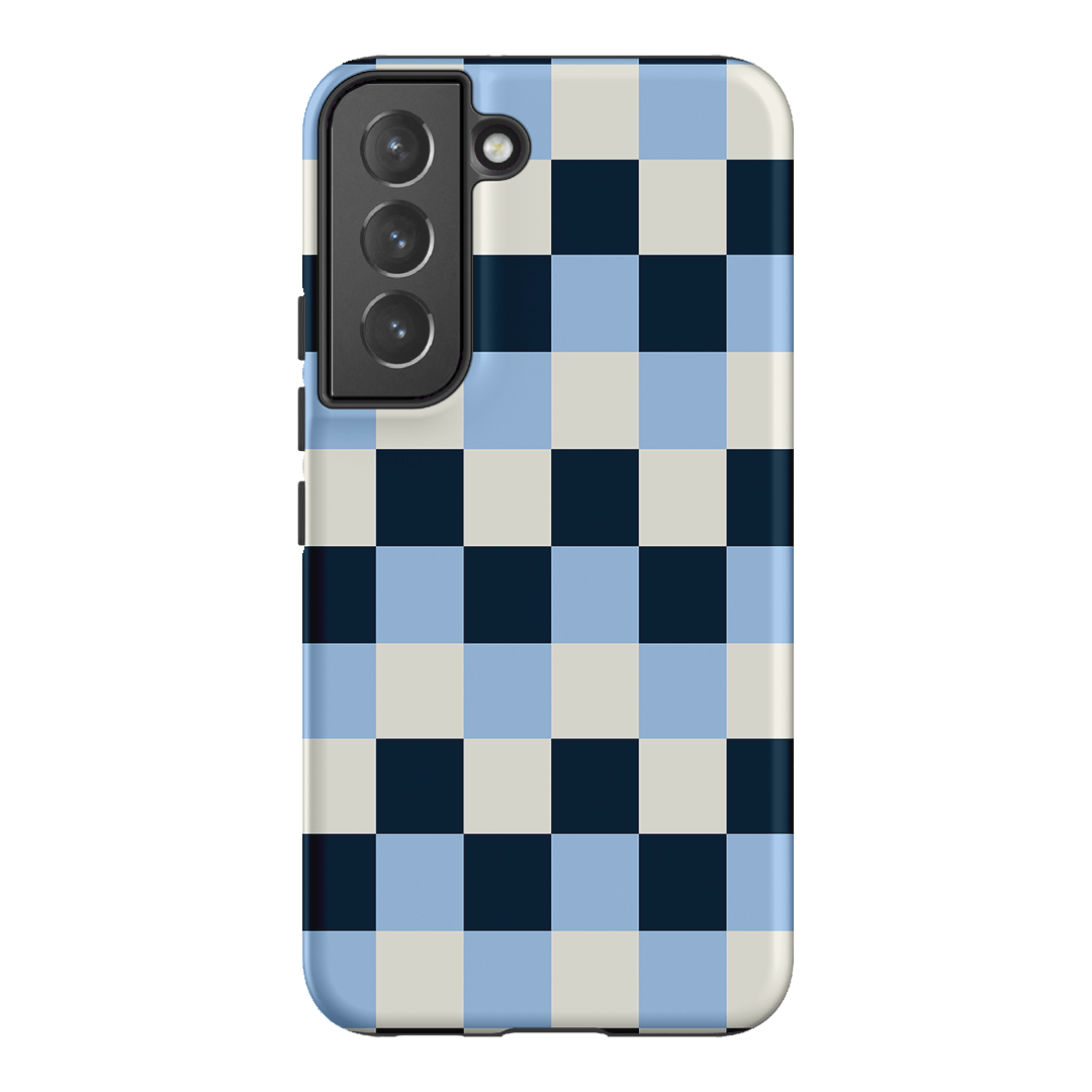 Checks in Blue Matte Case Matte Phone Cases Samsung Galaxy S22 Plus / Armoured by The Dairy - The Dairy