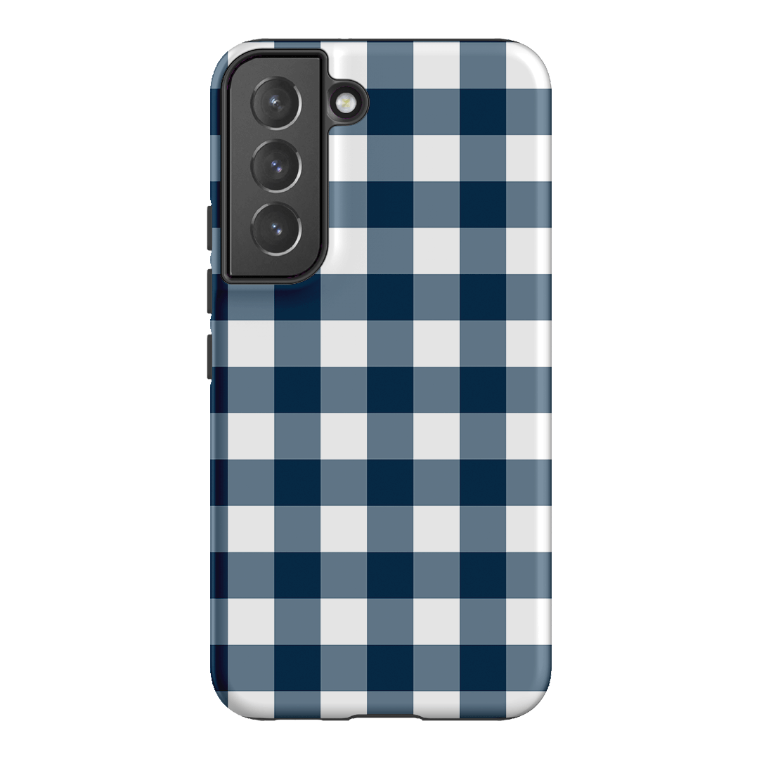 Gingham in Indigo Matte Case Matte Phone Cases Samsung Galaxy S22 Plus / Armoured by The Dairy - The Dairy