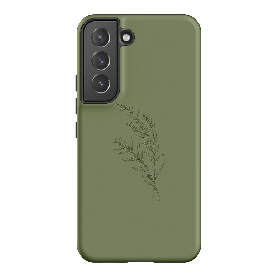 Khaki Wattle Printed Phone Cases Samsung Galaxy S22 Plus / Armoured by Typoflora - The Dairy