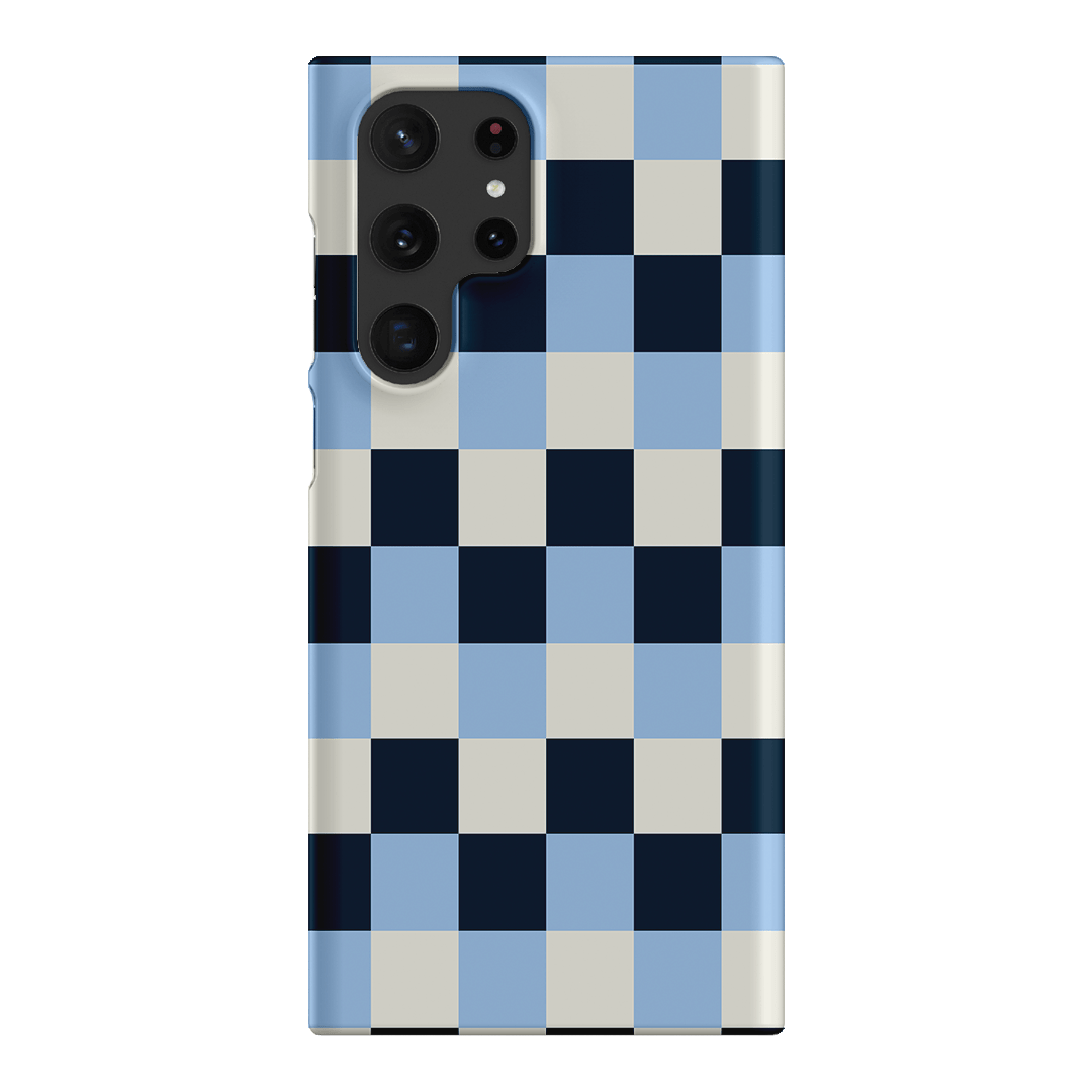 Checks in Blue Matte Case Matte Phone Cases Samsung Galaxy S22 Ultra / Snap by The Dairy - The Dairy
